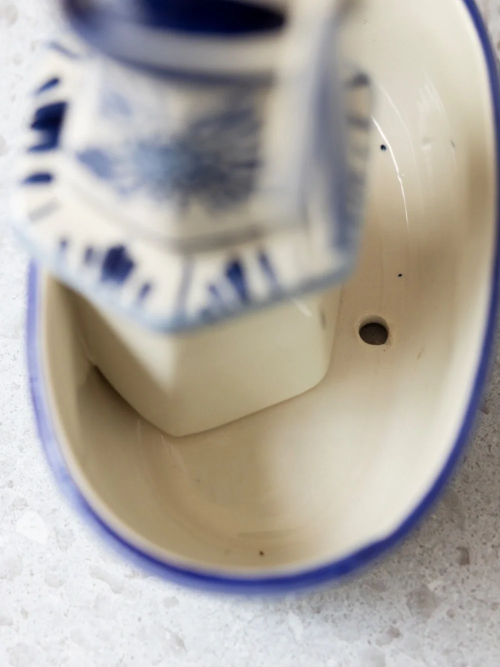 Vintage Delft-style Blue White Ceramic Windmill Planter 7